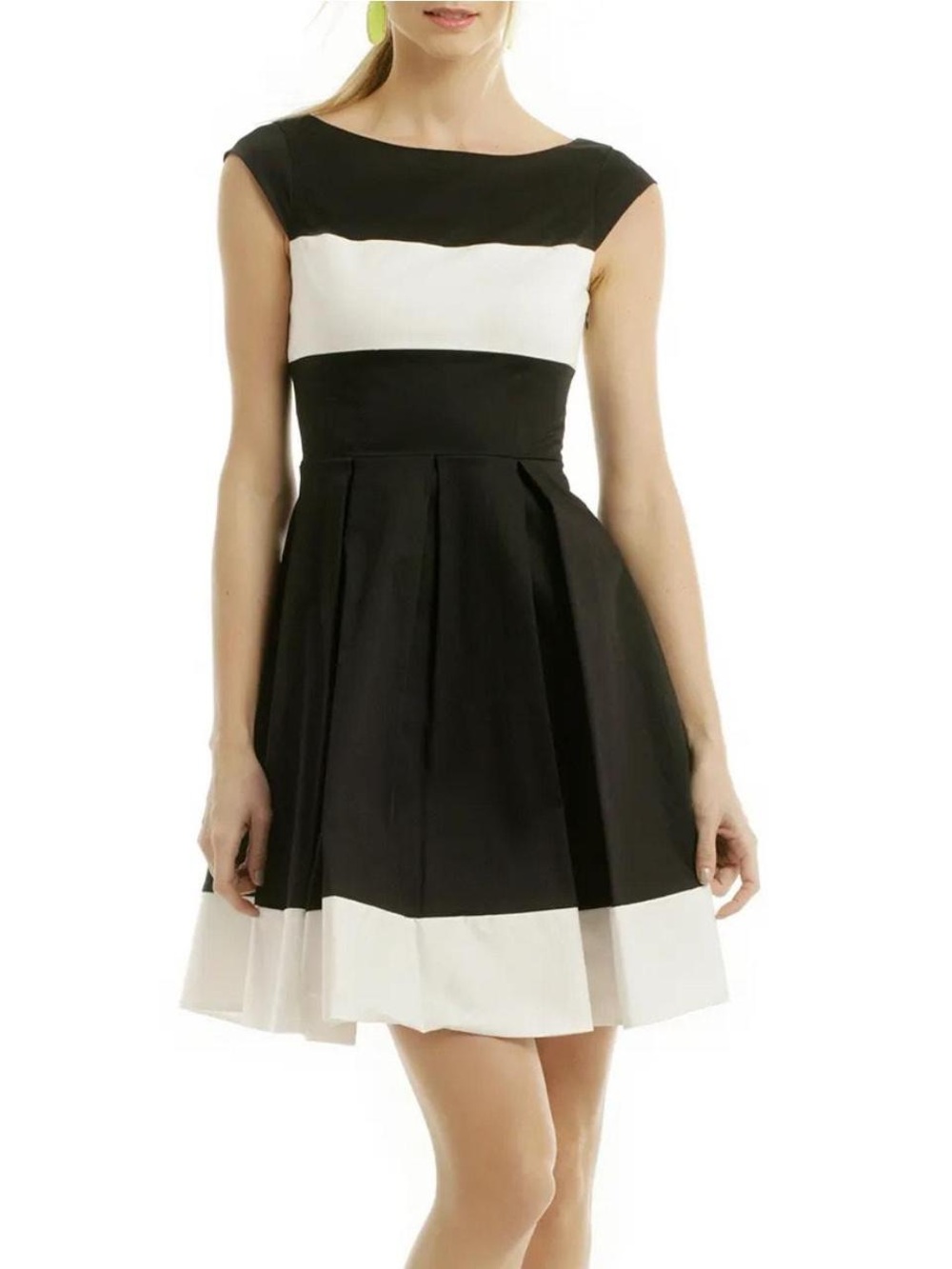 Kate Spade Black and White Fit and Flare Cocktail  Dress